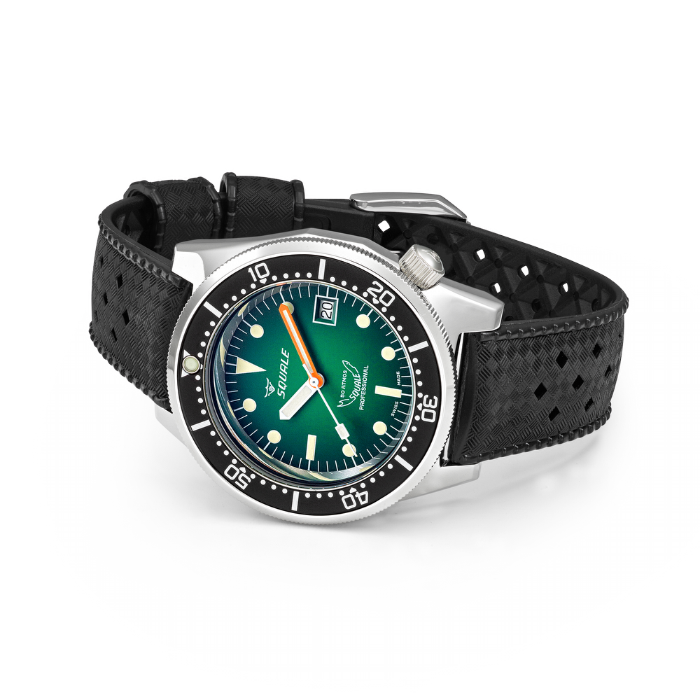 Squale 1521 Green Ray Rubber