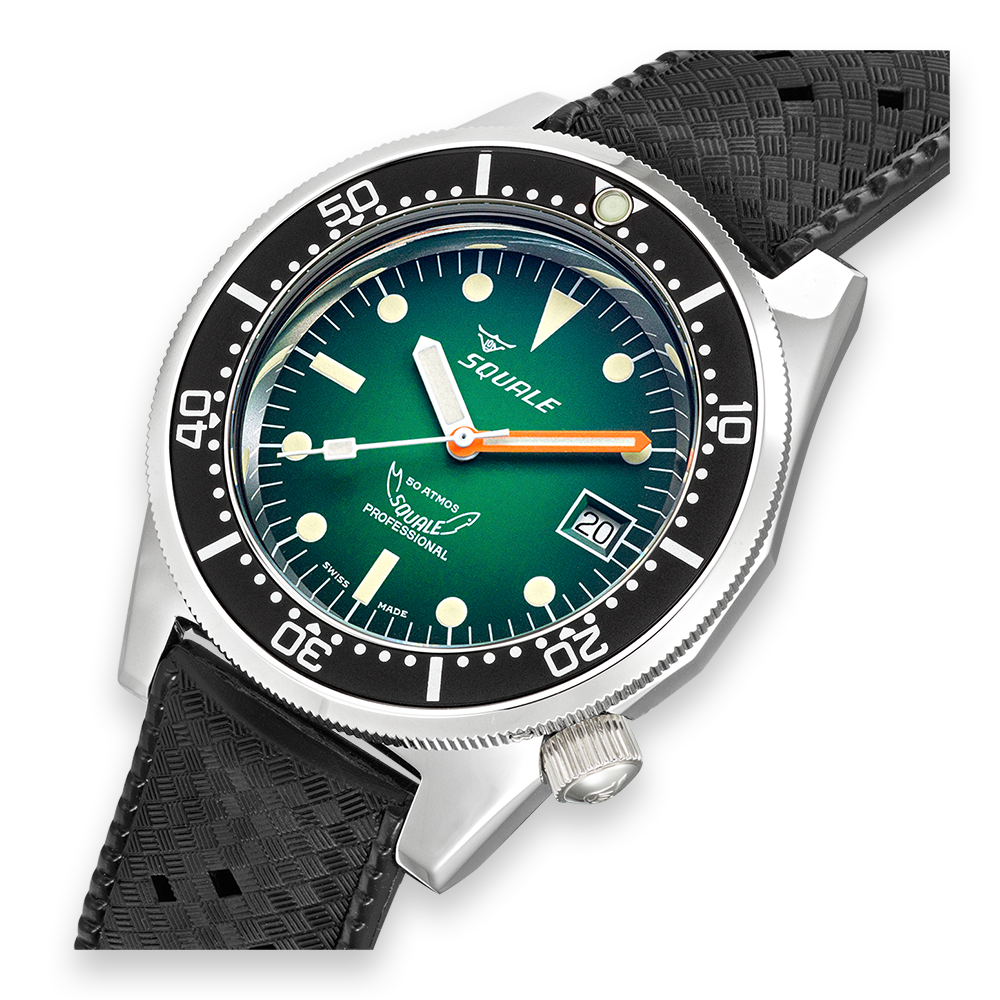 Squale 1521 Green Ray Rubber