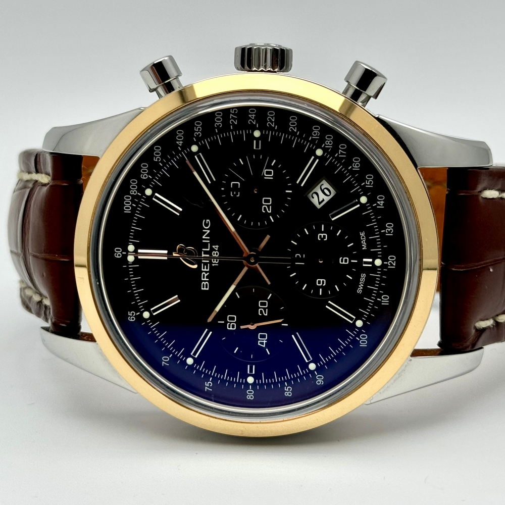 Breitling Transocean Chronograph Rose Gold Steel 