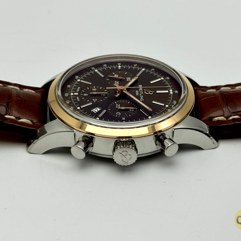 Breitling Transocean Chronograph Rose Gold Steel 