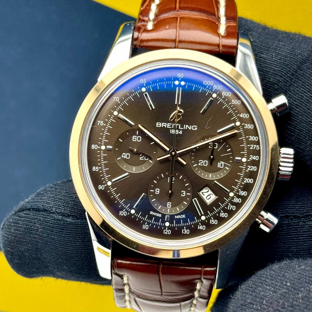Breitling Transocean Chronograph Rose Gold Steel 
