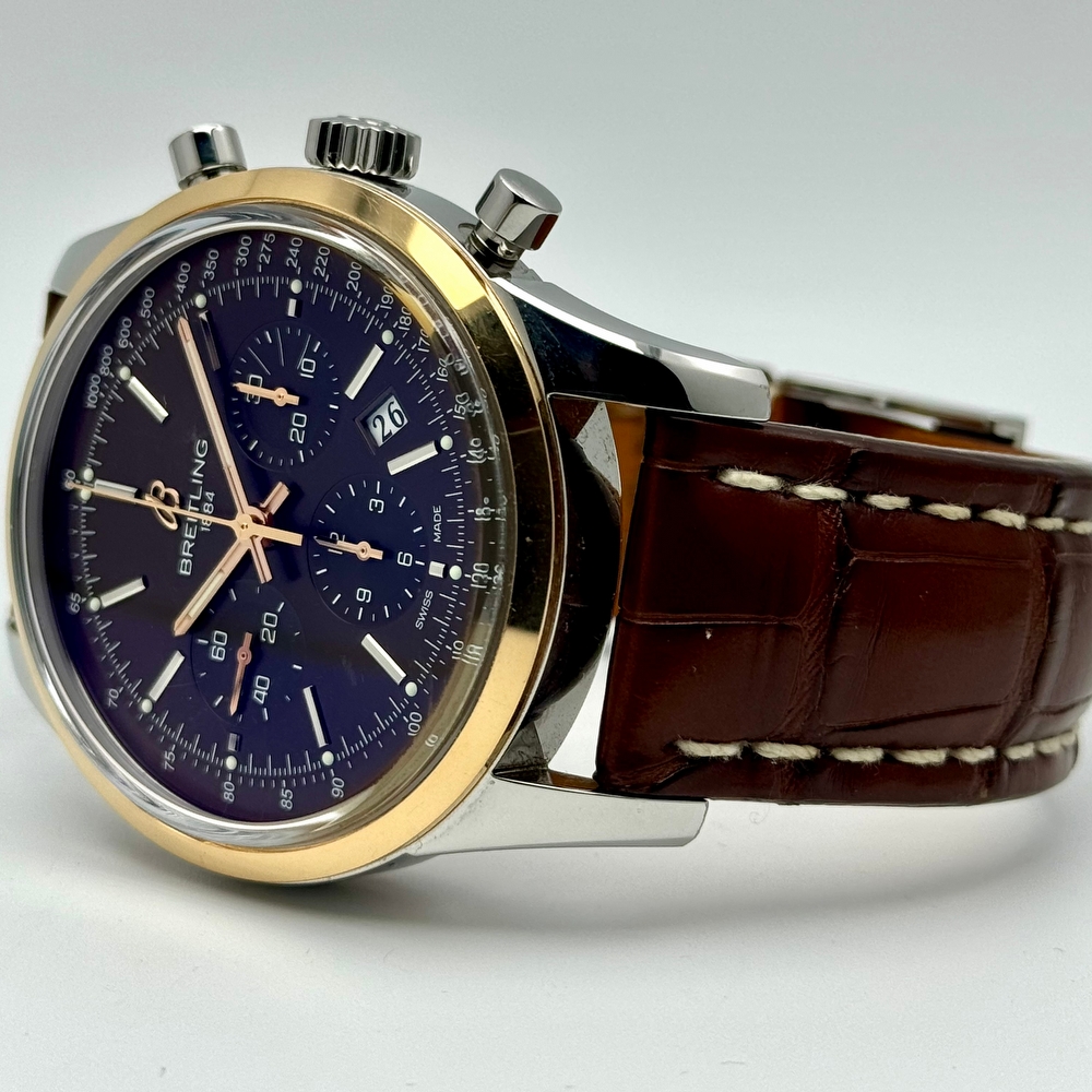 Breitling Transocean Chronograph Rose Gold Steel 