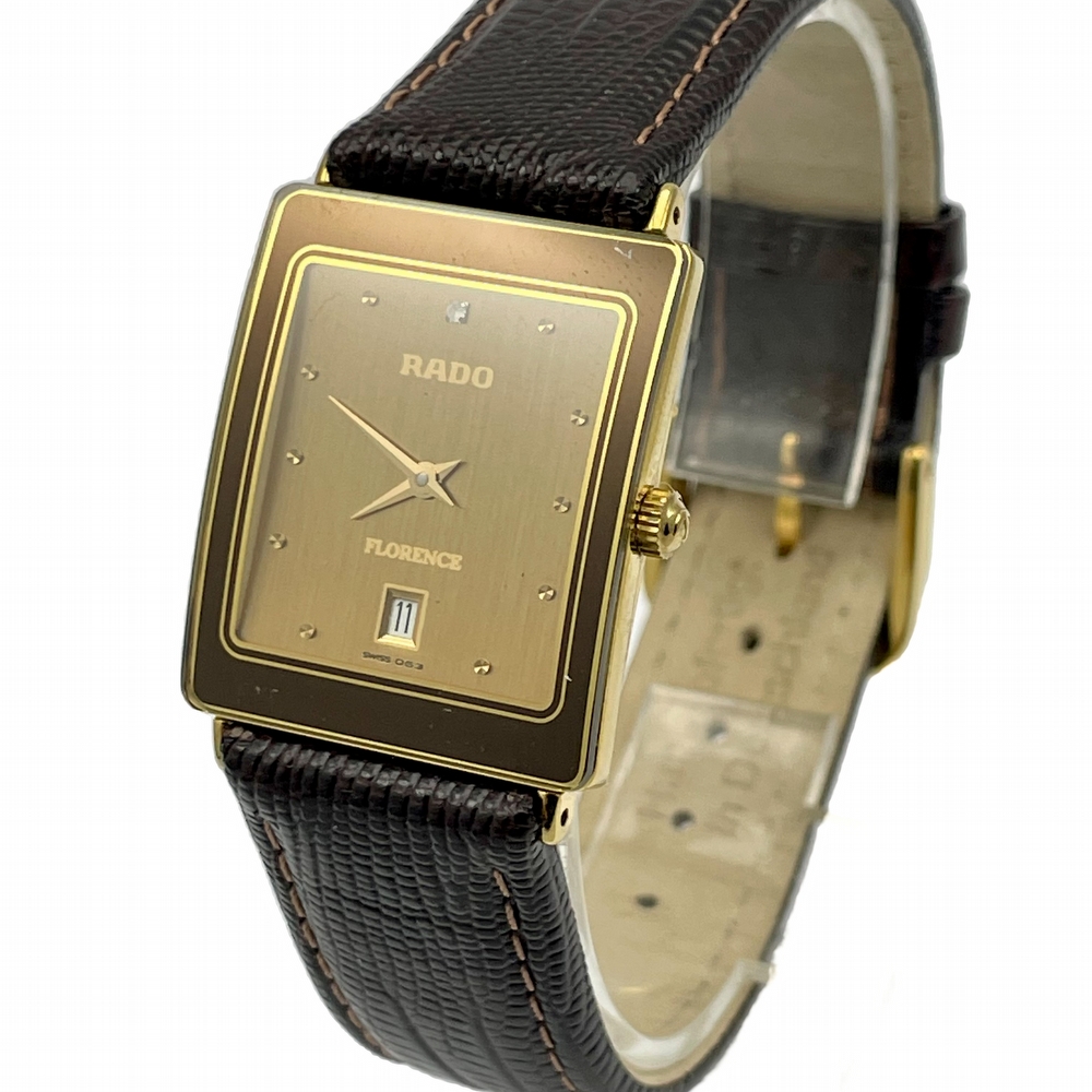 Rado Pre-owned Rado Florence Quartz Gold Dial Unisex Watch