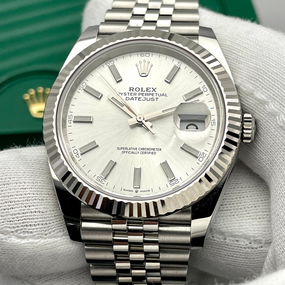 Rolex Datejust 41 Fluted Jubilee Silver Dial