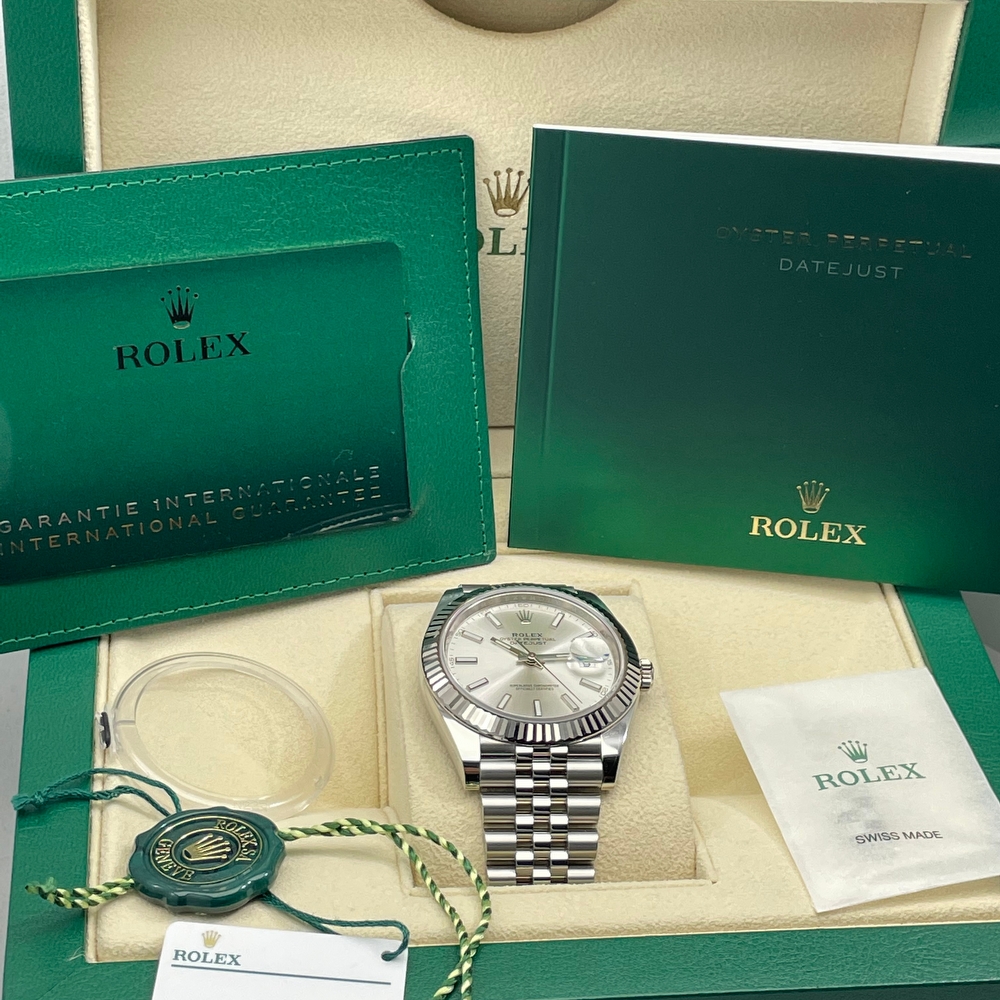 Rolex Datejust 41 Fluted Jubilee Silver Dial