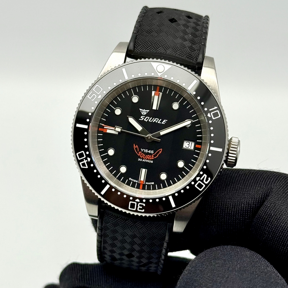 Squale 1545 Black Rubber