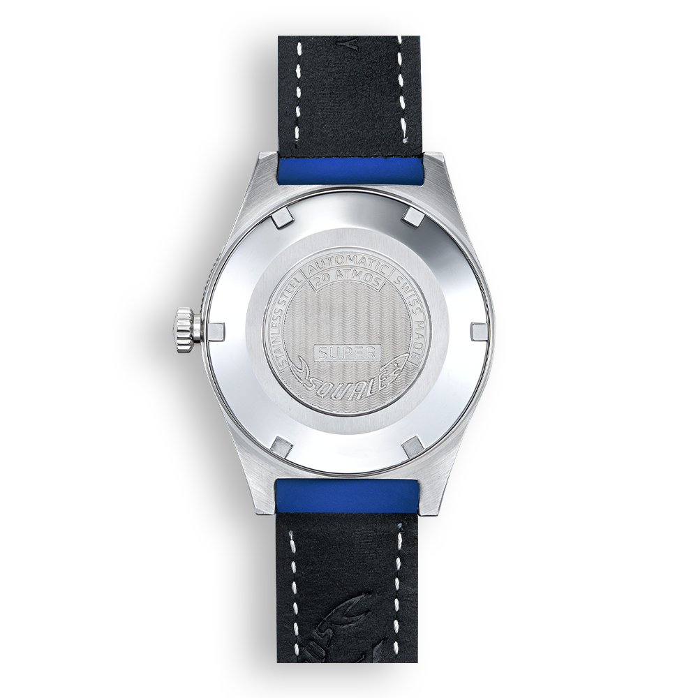 Super Squale Arabic Numerals Blue Leather