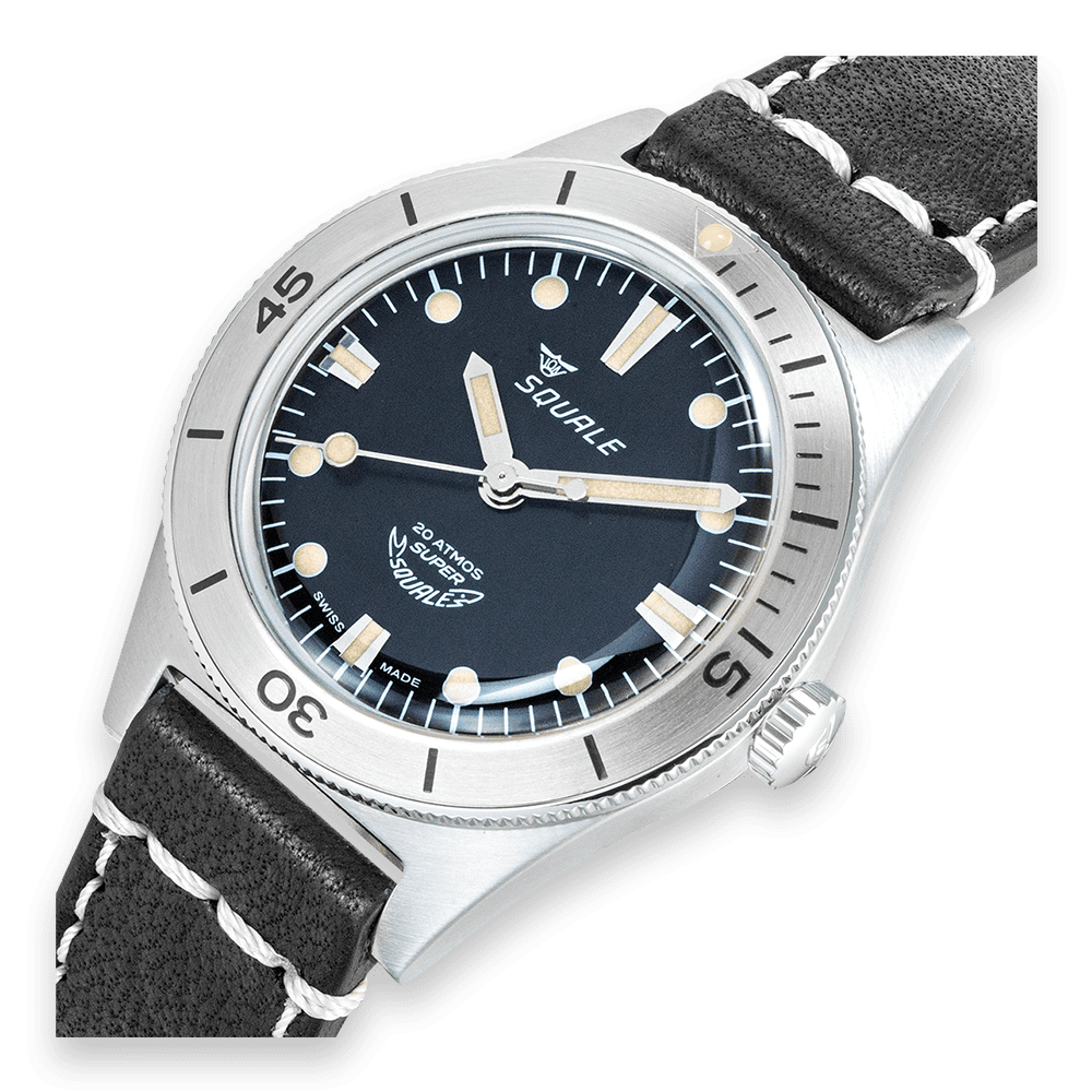 Super Squale Sunray Black Leather