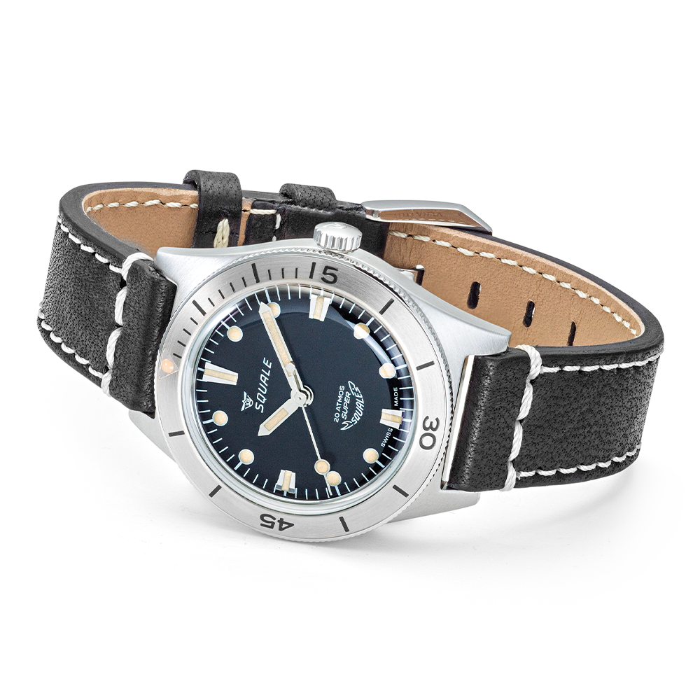 Super Squale Sunray Black Leather