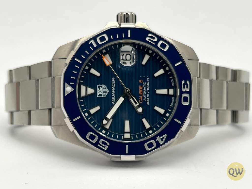 Tag Heuer Aquaracer Caliber 5 Automatic Black Dial Silver Steel Strap Watch for Men - WAK2110.BA0830