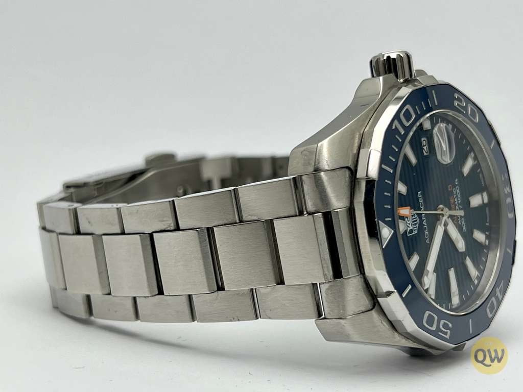 Tag Heuer Aquaracer Caliber 5 Automatic Blue Dial Silver Steel Strap Watch for Men - WAN2111.BA0822